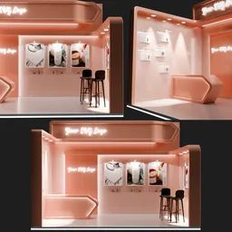 Cosmetic Product Exhibition Stand Mockup