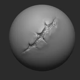 3D NS Flesh Cut Barbed sculpting brush effect for human model damage simulation in Blender.