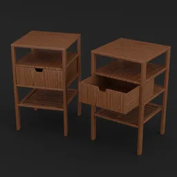 Varnished Wooden Nightstand