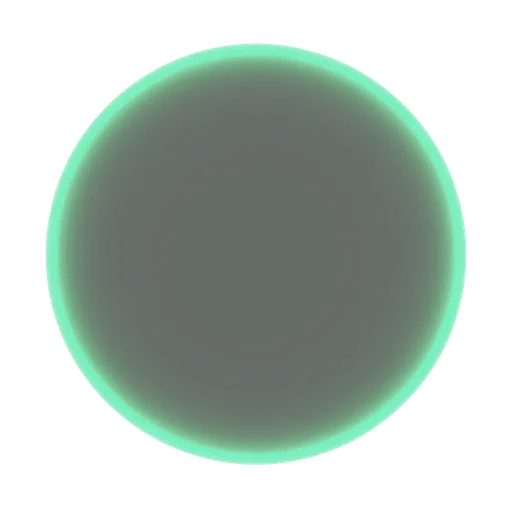 Holographic green edge glow material for Blender 3D, PBR ready, easy configuration with single-node setup for visual effects.