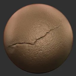 3D sculpting brush effect showcasing textured rock surface and crack detail, ideal for Blender model enhancement