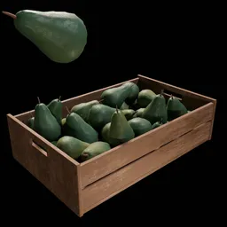 Wooden box containing fruit
