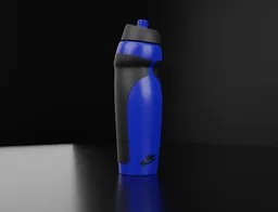 Highly detailed 3D Blender model of a sports water bottle with Substance Painter texturing.