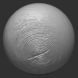 3D sculpting brush for creating realistic wooden textures in Blender 3D models, detailed wood grain pattern.