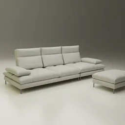 High-quality 3D Blender model of a fabric 3-seater sofa with cushions, showcasing realism and attention to detail.