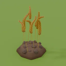 Low Poly Wheat Plot