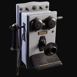 Old Writing Shelf Wall Phone White