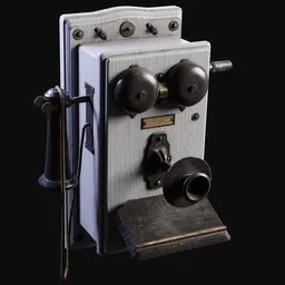 Old Writing Shelf Wall Phone White