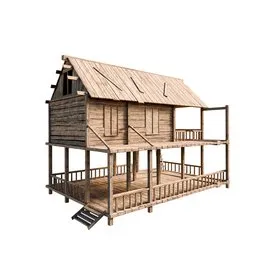 Medival Wooden River Outpost