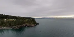 Aerial Ocean Coast Cloudy Morning