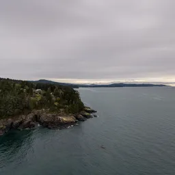 Aerial Ocean Coast Cloudy Morning