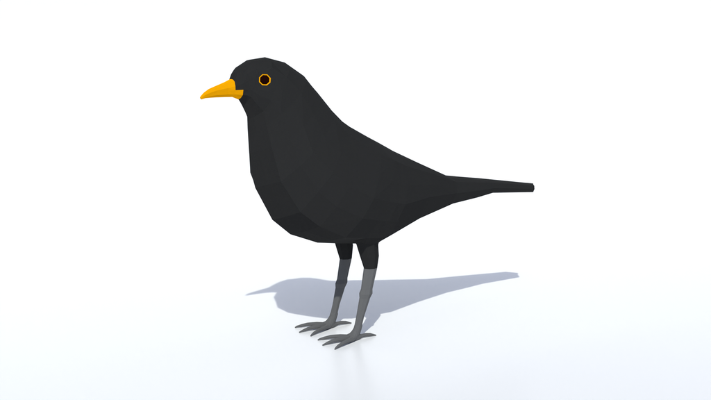 Low Poly Blackbird | Birds models | BlenderKit