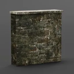"Graveyard wall 1m; a realistic stone wall with a small window, perfect for your Blender 3D graveyard scenes. Highly detailed texture brings a touch of realism to your project."