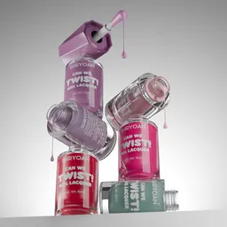 Nail enamel liquid dripping shot