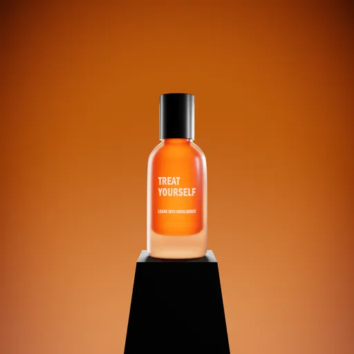 3D rendered product visualization of a mini liquid bottle with editable background for Blender.