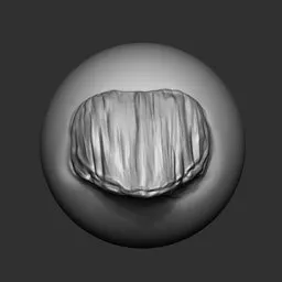 Detailed 3D sculpting brush for creating dragon scales on Blender models.