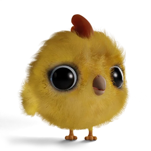 Fluffy chick 3D model with flexible facial rig and animation-ready for Blender.
