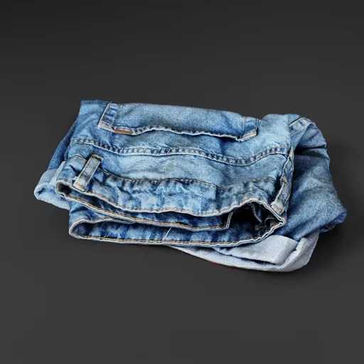 Folded Denim Shorts