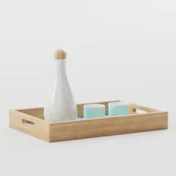 Modern Wood Serving Tray and Set