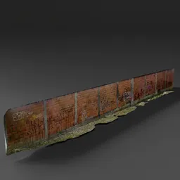 Long Brick Wall with Graffiti