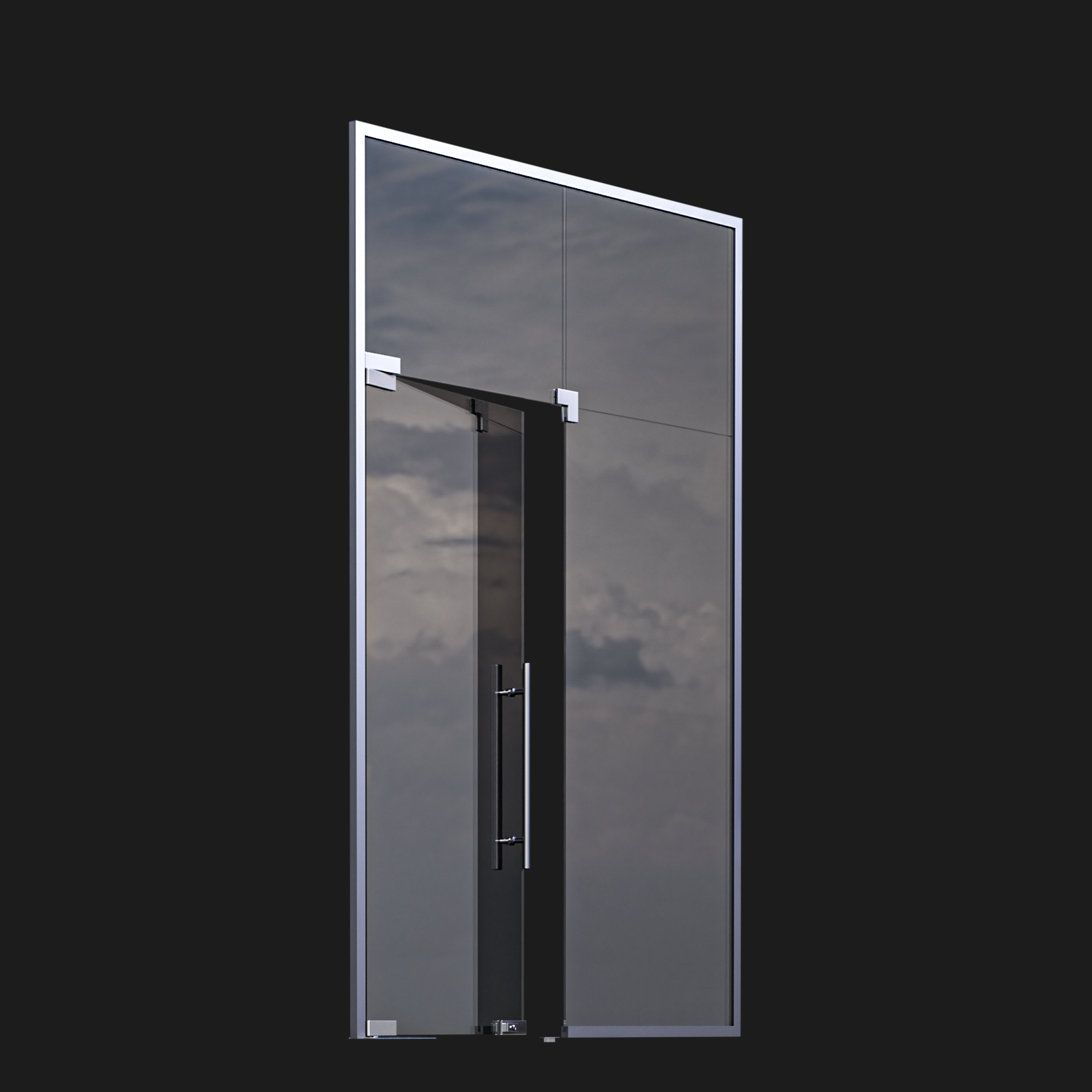 GlassDoor 03 3D Door models BlenderKit