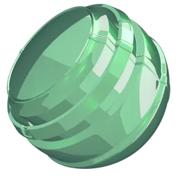 Green PBR cartoon glass shader for Eevee in Blender, offering a single-node procedural design for 3D artists.