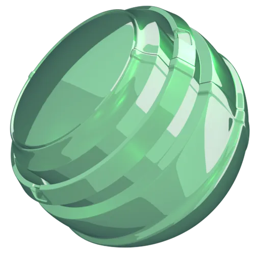 Green PBR cartoon glass shader for Eevee in Blender, offering a single-node procedural design for 3D artists.