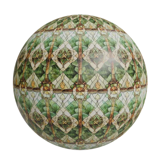 Floral stained glass window