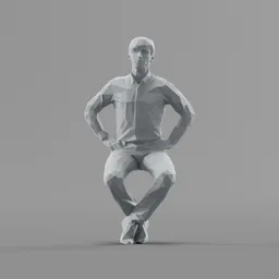 Lowpoly Male Sitting