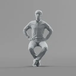 Lowpoly Male Sitting