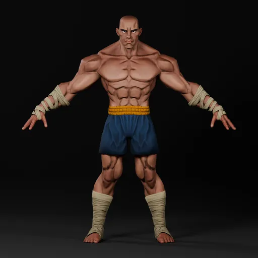 Stylized Mascular (Boxing Suit)- Rigged