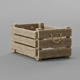 Detailed wooden 3D model of a medieval-style crate, ideal for Blender rendering and historical scene props.