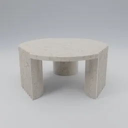 3D marble coffee table model, low poly design suitable for Blender 3D rendering and animation.