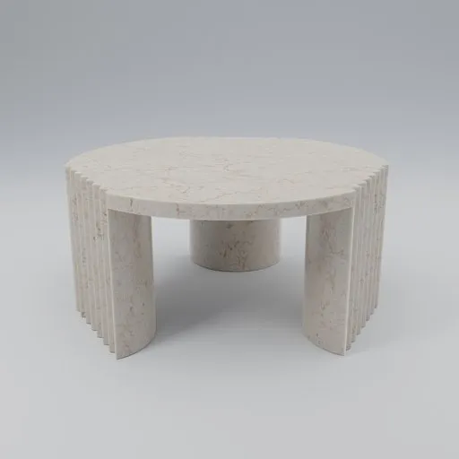 3D marble coffee table model, low poly design suitable for Blender 3D rendering and animation.