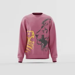Tiger and Lion Contrast Crewneck