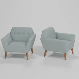 Armchair with Tufted Backrest