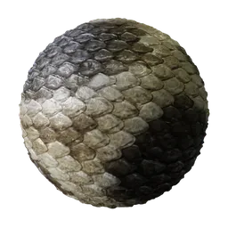 2K PBR tiling texture replicating detailed snakeskin, suitable for Blender 3D and compatible software, featuring displacement.