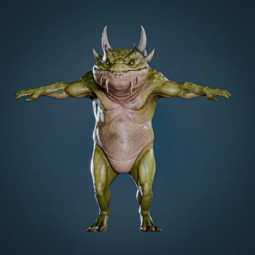 Fantasy frog Rigged