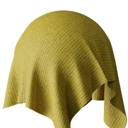 High-resolution PBR yellow wool fabric texture for 3D rendering in Blender and other 3D software.