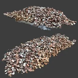 Bricks pile derbis
