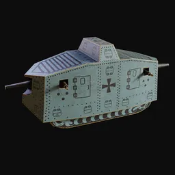 1920s Wooden Toy A7V Tank