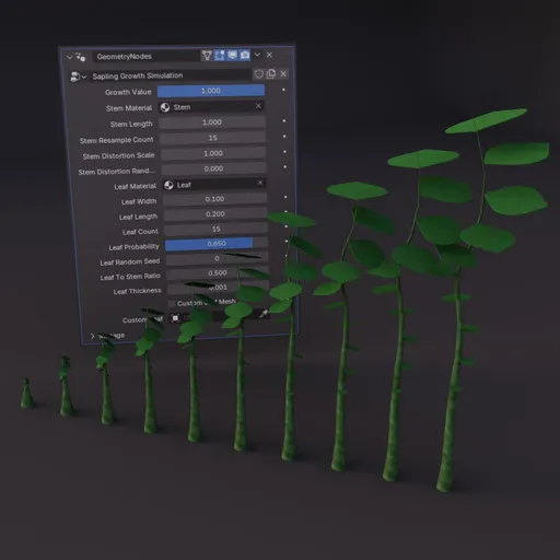 Sapling Growth Simulation