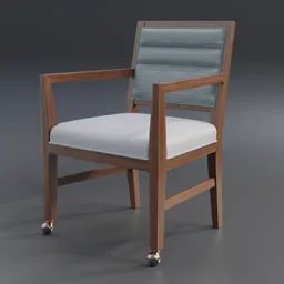 "Proctor Armchair - a versatile furniture piece for offices, waiting rooms and nursing homes. Made of wood, leather, fabric and metal. High-quality 3D model for Blender 3D."