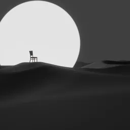 Solitary Chair Under the Moon