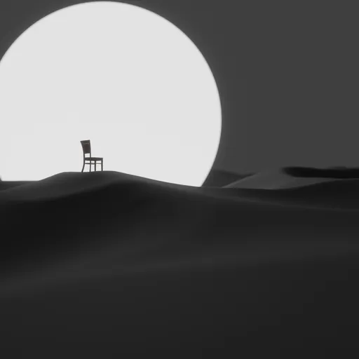 Solitary Chair Under the Moon