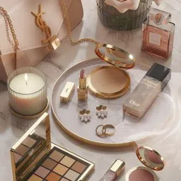 Golden Glam Beauty Scene