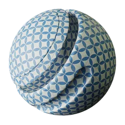 White and Blue Interlocking Petal Tiles