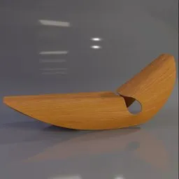 "Handmade meets digital in the Cowrie Rocker Long Chair, a highly detailed 3D model with curvilinear forms and bent plywood construction. Choose from natural or ebonized ash or walnut veneer in this monocoque fold design, perfect for modern furniture enthusiasts. Created using Blender 3D software."