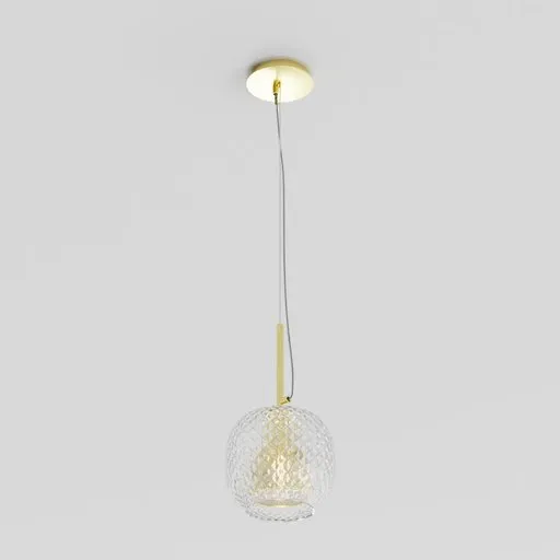 Glass and brass ceiling light