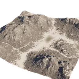 Highly detailed terrain 3D model resembling rugged canyon mountains, suitable for Blender rendering.